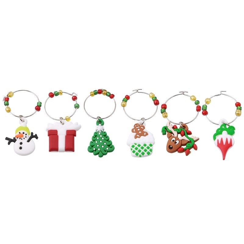 christmas wine glass party new year cup ring table pendants