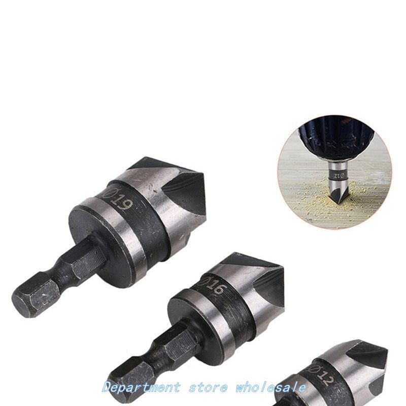 3pcs/set 90 Degree 1/4 Hex Drill Rod 5 Flute 12mm 16mm 19mm