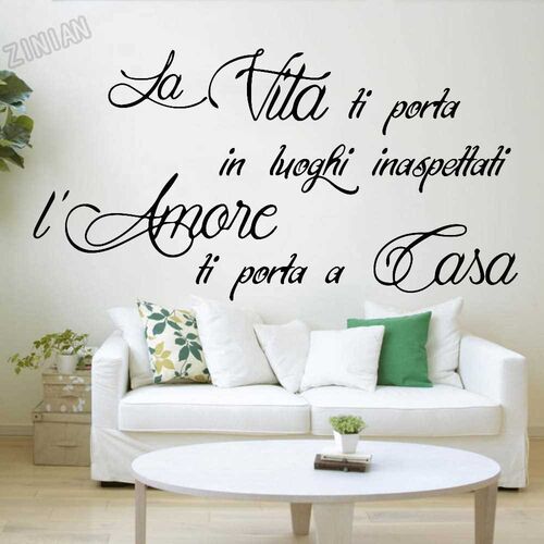 Italian Life Quote Wall er Bedroom Decoration Romantic Wall