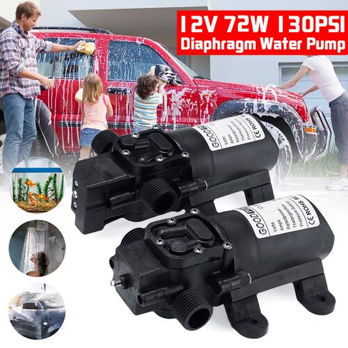 DC 12V 130PSI 6L/min Electric Water Pump Black Micro High Pr