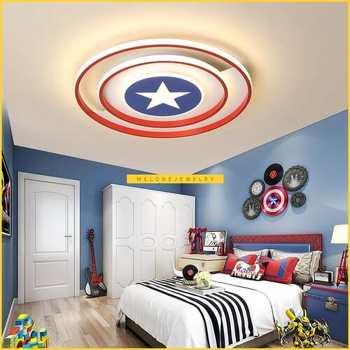 White Captain America Star Kid Room Bedroom Children Princes