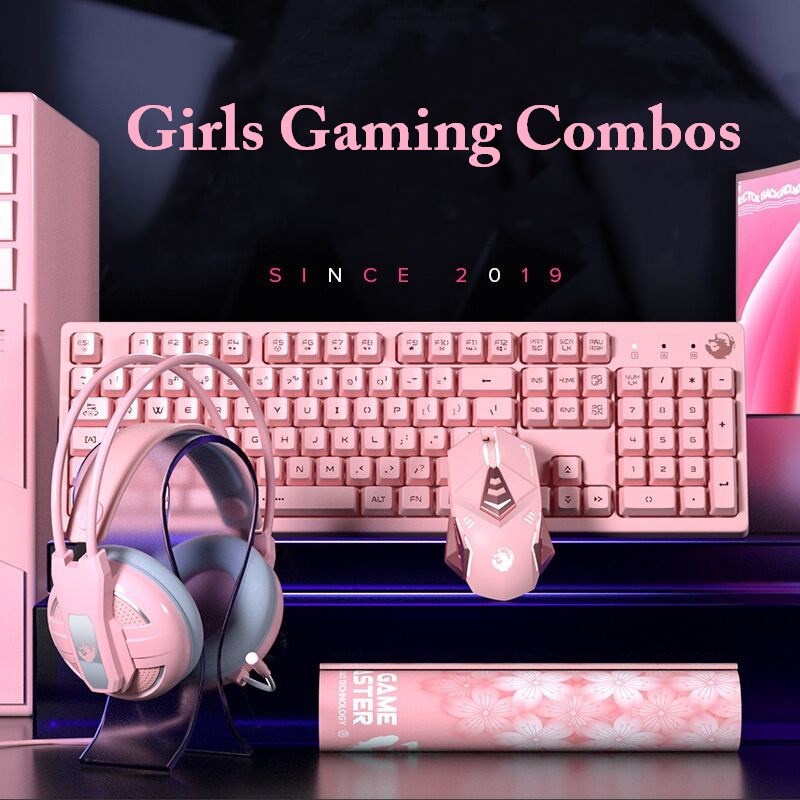 Girl's Gaming Combos Keyboard with 19 Key No Punch 4800DPI M