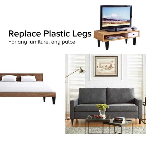 4pcs Plastic Furniture Legs Plastic Round Tapered Table Cabi