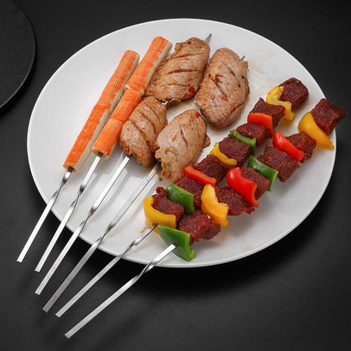 20pcs Stainless Steel Barbecue Skewers BBQ Needle Stick For