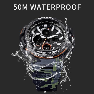 SMAEL Sport Watches Waterproof Men Watch LED Digital Watch M