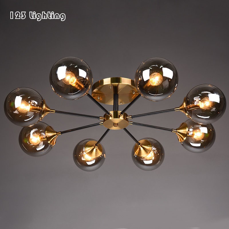 Modern Smoke/Clear/Amber Class Chandeliers E14 Living room R