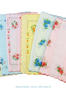 12PC Wo FloWer Print  Vintage HandkerCHieFS Square Handke