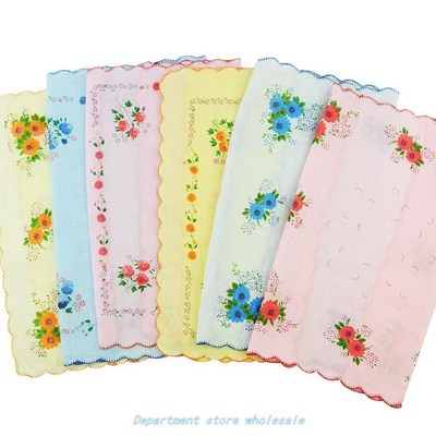 12PC Wo FloWer Print  Vintage HandkerCHieFS Square Handke