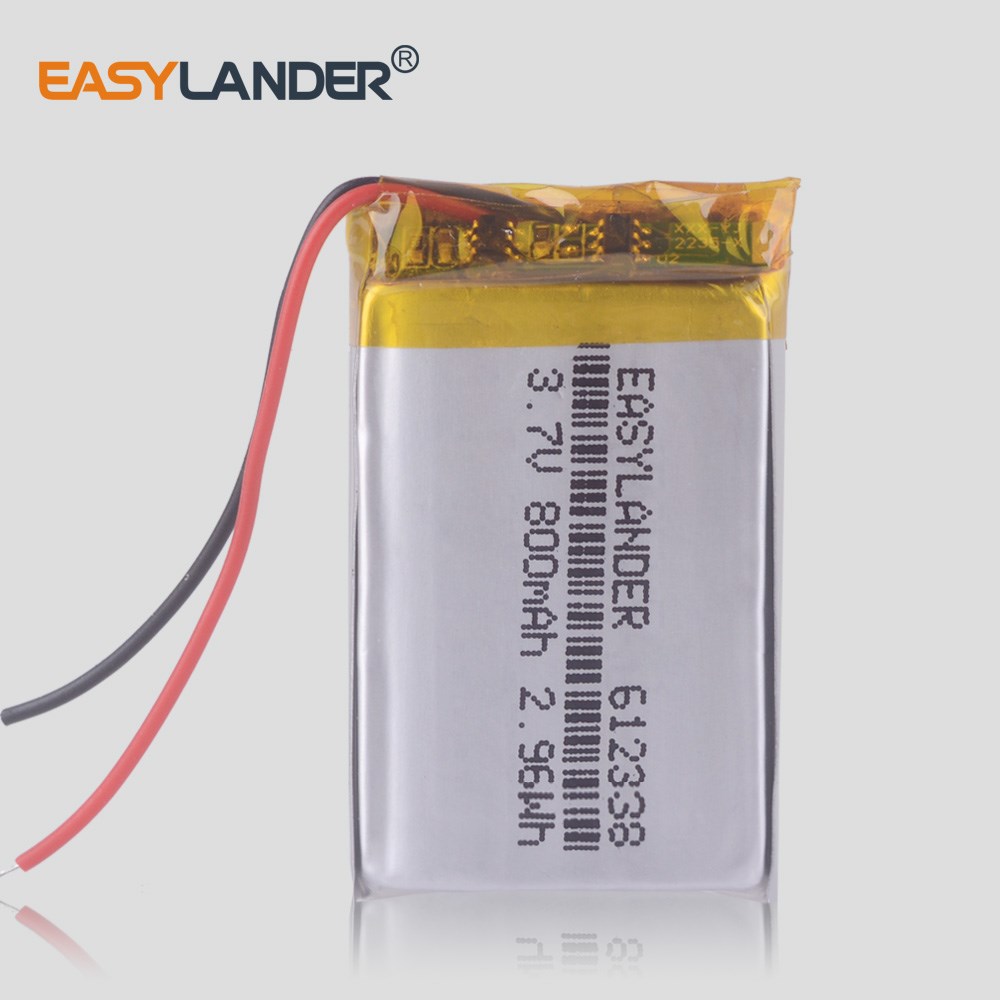CE ROHS Lithium Polymer 3.7V 800mAh 612338 Li-Po Li ion Rech
