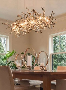 Moderna hand made stainless steel leaf chandelier colgante l