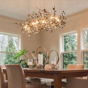 Moderna hand made stainless steel leaf chandelier colgante l