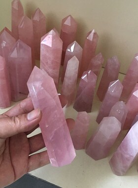 40-50mm Natural Rock Pink Rose Quartz Crystal Wand Point Hea