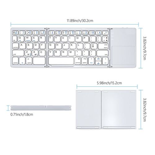 For Windows Android Ios Foldable Bluetooth Keyboard With Mag
