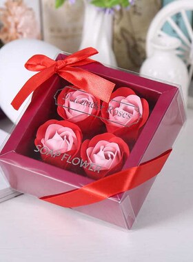 4 Roses Soap Flower Gift Box Valentine's Day Gifts Practical