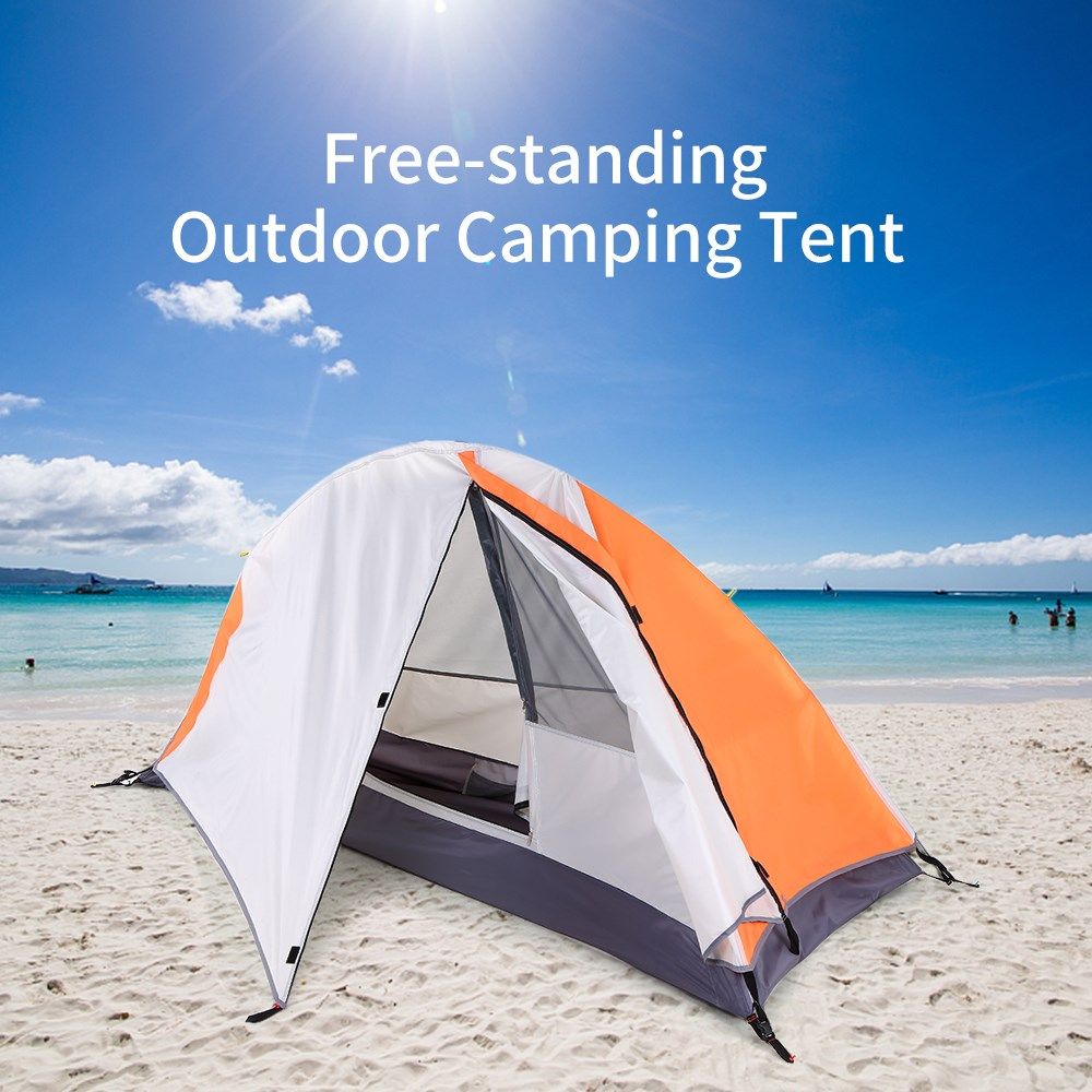 free-standing camping tent hiking sleeping tent sunlight she