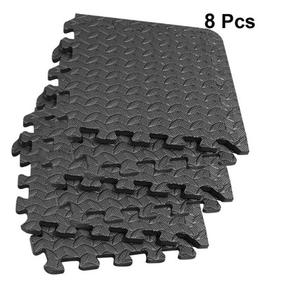8Pcs Home Gym Mat EVA Leaf Grain Floor Mats Splicing Floor P