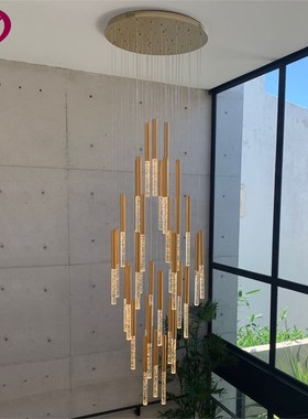 Youlaike LED Chandelier Lighting  Staircase Gold Home Decora