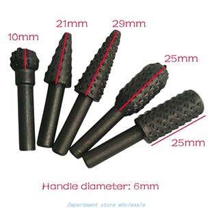 5pcs HSS Power Tools Woodworking Rasp Chisel Shaped Rotating