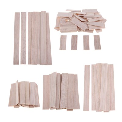 Rectangular Natural Round Balsa Wood Stick Woodcraft Flat D
