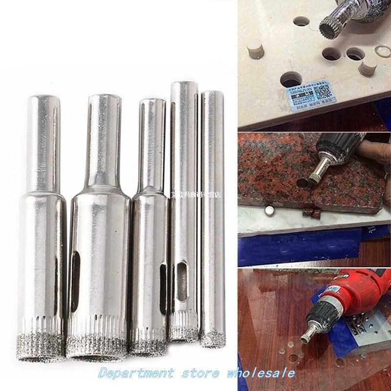 5pcs 5/6/8/10/12mm Emery Hole Saw Tool Marble Diamond Glass