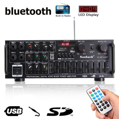 12V/220V Bluetooth Power Amplifier Home Karaoke Ok High Powe