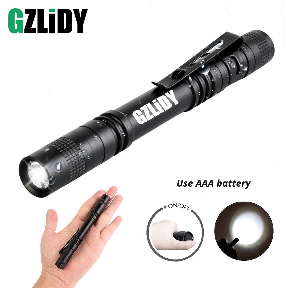 Pen Light Mini Portable LED Flashlight Waterproof 1 Switch