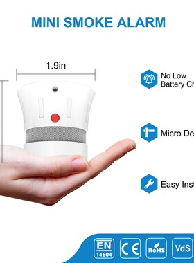 CPVan FSD001 Mini Smoke Detector CE EN14604 Smoke Alarm 5 Ye