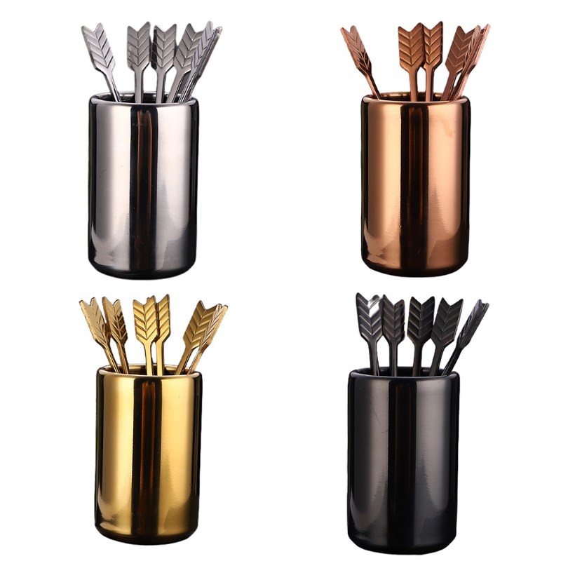 5pcs Stainless Steel Cocktail Fruit Picks Arrow Shaped with