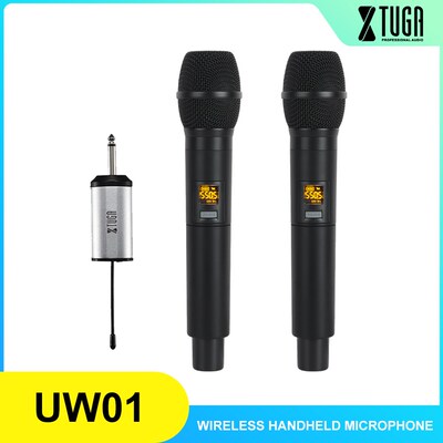 XTUGA UW 01 UHF Wireless Microphone System Handheld LED Mic