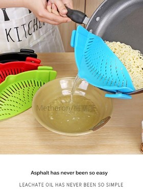 Colanders Clip Silicone PP Kitchen On Pot Strainer Drainer L