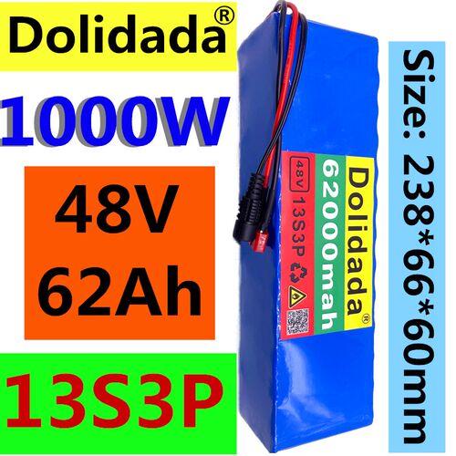 2020 NEW 48V62Ah 1000w 13S3P 48V Lithium ion Battery Pack 62