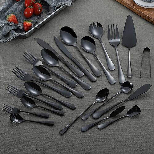 Dinnerware Set Stainless Steel Black Cutlery Set Dinner Serv