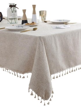 1pcs Rectangle Rustic Plain Color Tablecloth Table Overlays