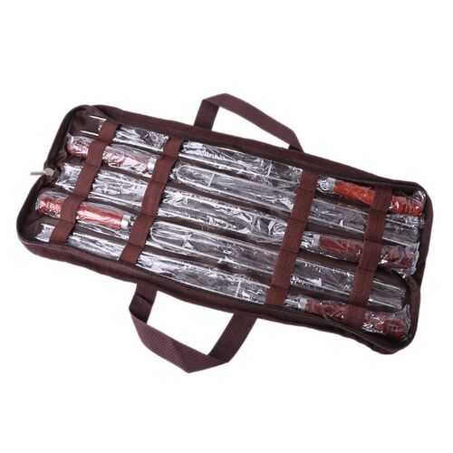 i 5pcs Roasting Forks, With Bag Camping Hot Dog Skewers BBQ