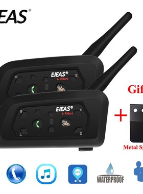 2pcs  V6 PRO Bluetooth Motorcycle Intercom Helmet Headset 6