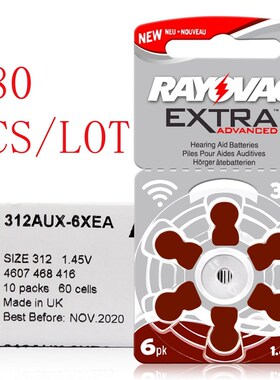 180 Pcs  Extra Zinc Air Hearing Aid Batteries A312 312A ZA31