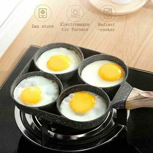 4 Groove Egg Frying Pan Egg Poacher Fryer Mould Pancake Burg
