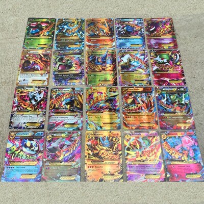 100PCS pokemon card MEGA Flash Card EX Game Collection Card