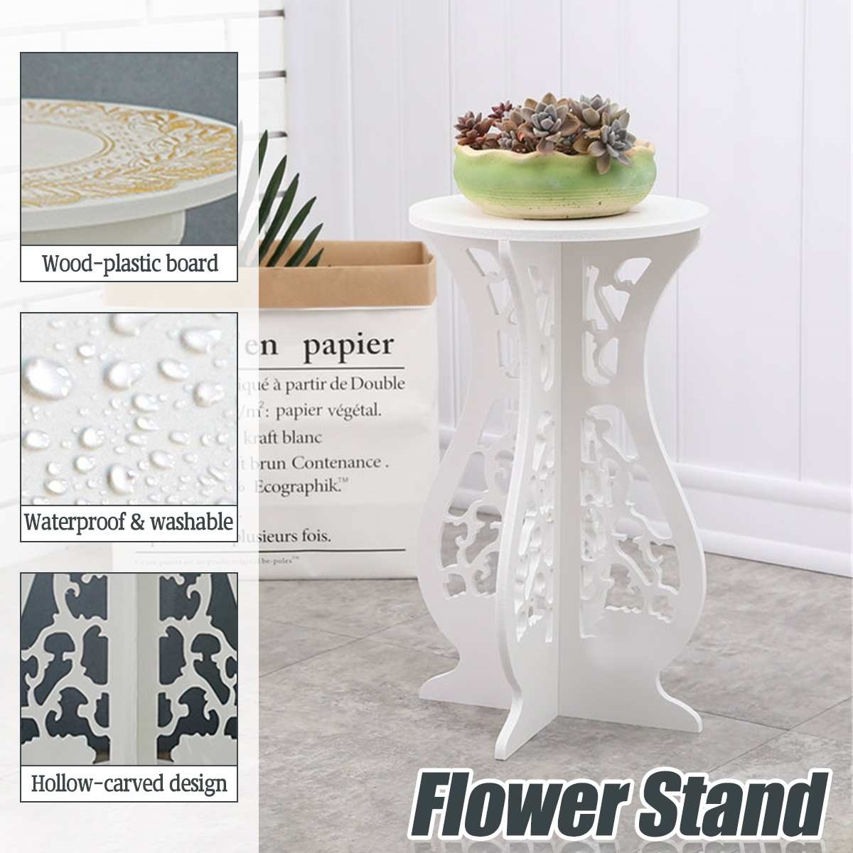 Balcony Flower Floor-standing Table Round End Stand Home Gar