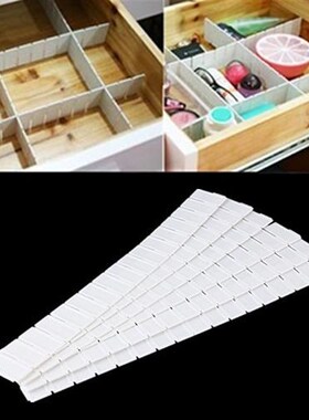 6 Pcs Plastic DIY Grid Drawer Divider Panel Household Storag