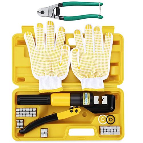 6T 4-70MM Hydraulic Crimper Tool Kit Tube Terminals Lugs Bat
