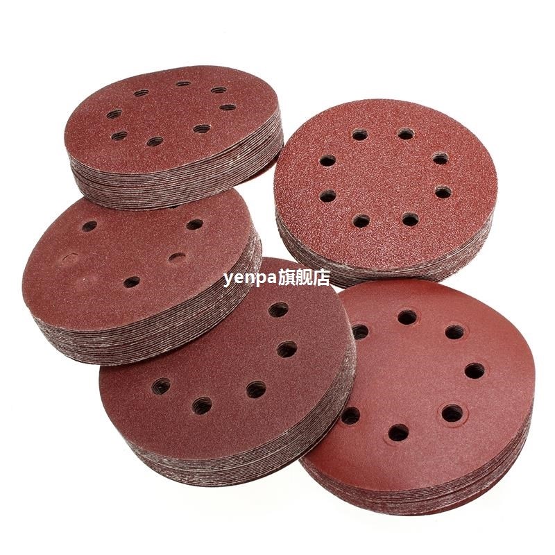100Pcs 5in Sander Disc 60/80/100/120/240 Grit Sandpaper Shee