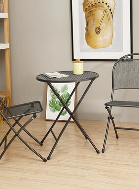 Simple mood folding wrought iron table and chairs three-piec