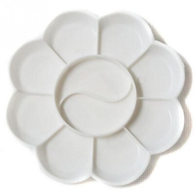 5pcs MINI Painting Plate Art white plastic palette paint tra