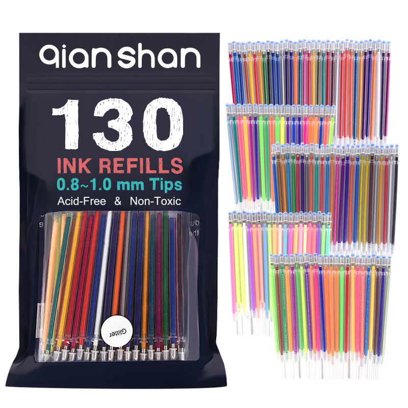 130colors Cute Multicolor highlighter Gel Pen 0.08mm Refills