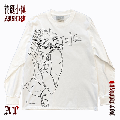 AT荒诞小镇 JOJO's Bizarre Adventure 二次元短袖T恤漫画线稿tee