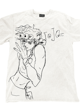AT荒诞小镇 JOJO's Bizarre Adventure 二次元短袖T恤漫画线稿tee