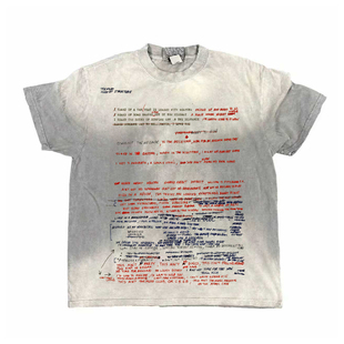 AT荒诞小镇 美式复古手写英文涂鸦T恤男小众设计感亚文化短袖男女