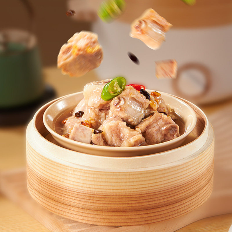 稻香诚制港式豉汁蒸排骨冷冻腌制食品即食方便菜广东特产早茶点心
