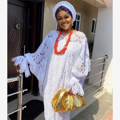 非洲水溶花边大码长裙+内